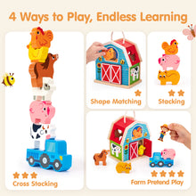 Load image into Gallery viewer, Farm Matching & Stacking Barn Playset