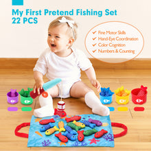 Laden Sie das Bild in den Galerie-Viewer, Toddler Montessori Fishing Toys for 1 Year Old