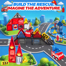 Load image into Gallery viewer, Magnetic Tiles FIire Rescue Set