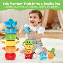 Load image into Gallery viewer, Plush Flower Garden Stacking & Sorting Toy