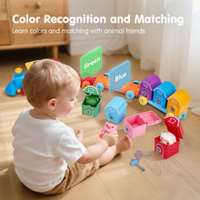 Load image into Gallery viewer, Montessori Train Set with Farm Animals