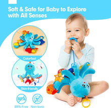Cargar imagen en el visor de la Galería, Squeaky Crinkle Rattle Octopus Hanging Toys
