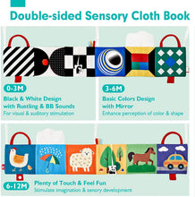 Load image into Gallery viewer, High Contrast Tummy Time Baby Books