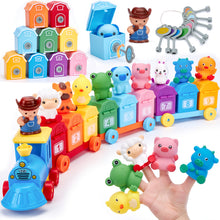 Load image into Gallery viewer, Montessori Train Set with Farm Animals
