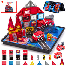 Load image into Gallery viewer, Magnetic Tiles FIire Rescue Set
