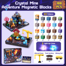 Load image into Gallery viewer, CRYSTAL MINE ADVENTURE MAGNETIC BLOCKS 108PCS
