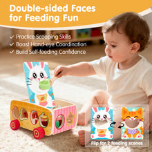 Load image into Gallery viewer, Wooden Farm Shape Sorting &amp; Feeding Toy
