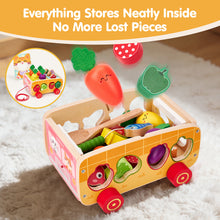 Load image into Gallery viewer, Wooden Farm Shape Sorting &amp; Feeding Toy
