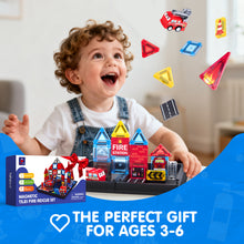Load image into Gallery viewer, Magnetic Tiles FIire Rescue Set
