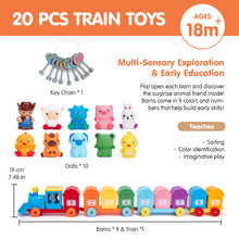 Load image into Gallery viewer, Montessori Train Set with Farm Animals
