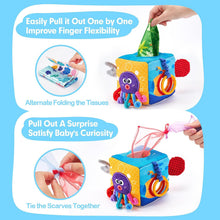 Cargar imagen en el visor de la Galería, Montessori Baby Tissue Box Toy Marine Theme

