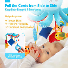 Cargar imagen en el visor de la Galería, Squeaky Crinkle Rattle Octopus Hanging Toys
