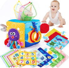 Cargar imagen en el visor de la Galería, Montessori Baby Tissue Box Toy Marine Theme

